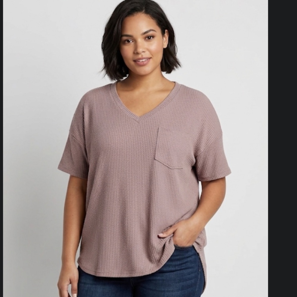 Altar'd State Dusty Rose V-Neck Tee